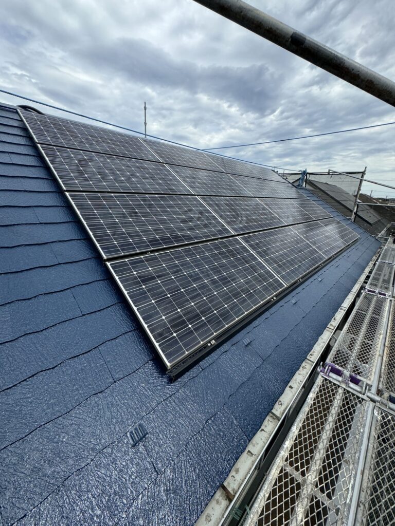 栃木県小山市 太陽光パネル16枚の復旧完了後の屋根