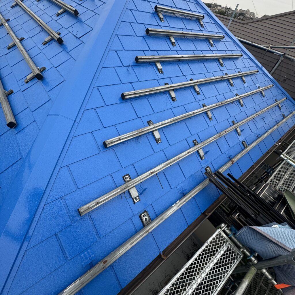 屋根工事完了・配線管交換完了の状態（茨城県古河市）
