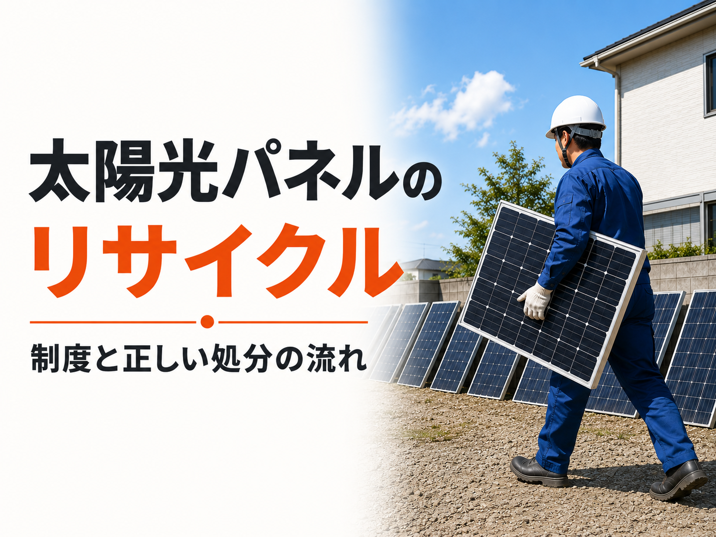 太陽光パネルのリサイクル｜取り外したパネルを運ぶ作業