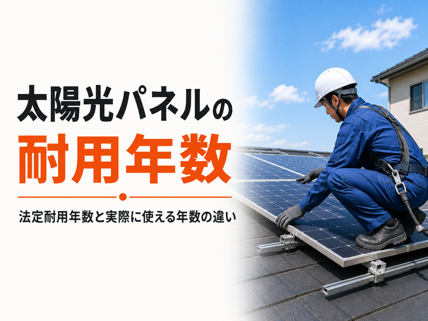 太陽光パネルの耐用年数｜屋根の上でパネルの状態を点検する作業